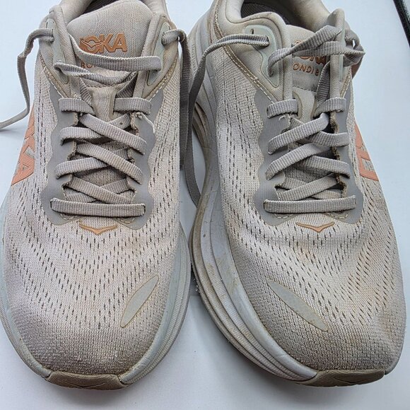 Hoka One One Bondi 8 Womens Size 8.5 B Gray White Athletic Running Shoes - Picture 10 of 13